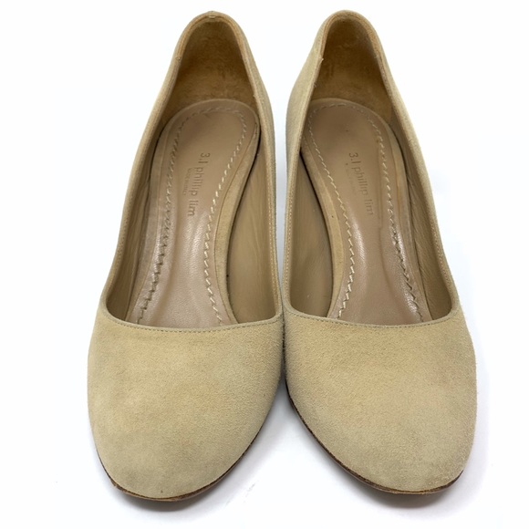 3.1 Phillip Lim Suede Stacked Heel Pumps - Picture 2 of 8